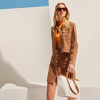 Kahve Nicci Kadın Süet Etek