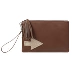 Kahve Oklu Kadın Deri Clutch