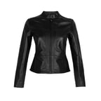 Kalle Siyah Kadın Deri Ceket