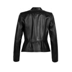 Kalle Siyah Kadın Deri Ceket