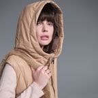 Karen Bej Kadın Puffer Deri Yelek