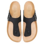 Karen Siyah Erkek Parmak Arası Nubuk Deri Terlik