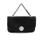 Karla Siyah Kadın Deri Omuz Çantası