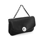 Karla Siyah Kadın Deri Omuz Çantası