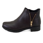 Karlee Kahve Kadın DesaComfort Fermuarlı Deri Bot