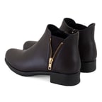 Karlee Kahve Kadın DesaComfort Fermuarlı Deri Bot