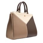 Karmen Krem Kadın Kroko Baskılı Deri El Çantası