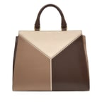 Karmen Krem Kadın Kroko Baskılı Deri El Çantası