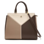 Karmen Krem Kadın Kroko Baskılı Deri El Çantası