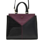 Karmen Siyah Kadın Kroko Baskılı Deri El Çantası