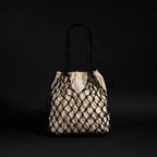 KEDV Mimozalı Deri Örgü Çanta