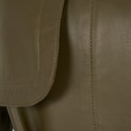 Kelly Yeşil Kadın Deri Trençkot