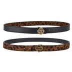 Kieran Leopar Kadın Çift Taraflı Deri Kemer