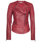 Kırmızı Adonita Kadın Deri Mont