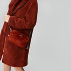 Kırmızı Daria Kadın Kürk Pardösü