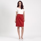 Kırmızı Kadın Kalem Etek