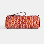 Kırmızı Monogram Desenli Kalemlik/Tıraş/Makyaj Çantası