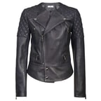 Lacivert Adonita Kadın Deri Mont