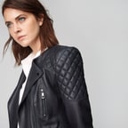 Lacivert Adonita Kadın Deri Mont