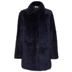 Lacivert Clara Kadın Kürk Kaban