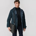 Lacivert Dione Erkek Kürk Kaban