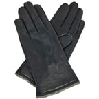 Lacivert Erkek Yünlü Deri Eldiven