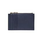 Lacivert Fermuarlı Deri Kartlık