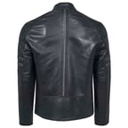 Lacivert Ligne Erkek Deri Mont