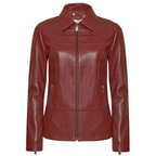 Laura Kadın Gömlek Yakalı Deri Mont