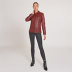 Laura Kadın Gömlek Yakalı Deri Mont