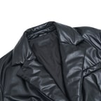 Lena Siyah Kadın Puffer Deri Kaban