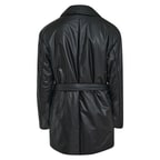 Lena Siyah Kadın Puffer Deri Kaban