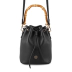 Lexy Siyah Kadın Bambu Askılı Deri Omuz Çantası