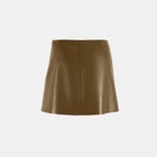 Limited Edition Kadın Kahve Kısa Deri Etek