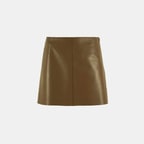 Limited Edition Kadın Kahve Kısa Deri Etek