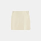 Limited Edition Kadın Krem Deri Şort Etek