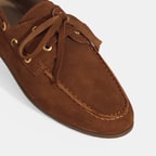 Limited Edition Kadın Taba Bağcık Detaylı Süet Loafer