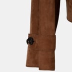 Limited Edition Kadın Taba Belden Bağlamalı Süet Kısa Trençkot