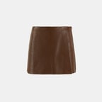 Limited Edition Kadın Taba Deri Şort Etek