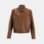 Limited Edition Kadın Taba Fermuarlı Bomber Mont