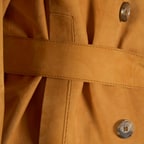 Limited Edition Kadın Turuncu Belden Bağlamalı Süet  Kısa Trençkot