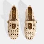 Limited Edition Kamitre Bej Kadın Süet Mary Jane Babet