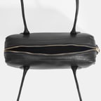 Limited Edition Siyah Kadın Yaprak Detaylı Deri Omuz Çantası