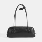 Limited Edition Siyah Kadın Yaprak Detaylı Deri Omuz Çantası