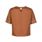 Linea Taba Kadın Perforeli Süet Deri Crop Bluz