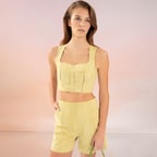 Lissandra Yeşil Kadın Deri Büstiyer