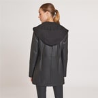 Lizzy Kapüşonlu Kadın Deri Mont