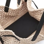 Lorah Bej Kadın Hasır Deri Omuz Çantası