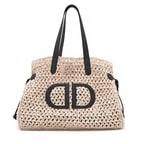 Lorah Bej Kadın Hasır Deri Omuz Çantası