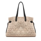 Lorah Bej Kadın Hasır Deri Omuz Çantası